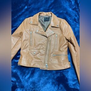 Tan Faux Leather Jacket